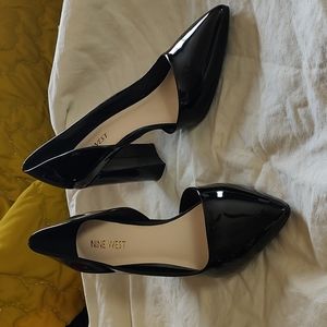 Nine West black patent leather heels